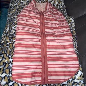 Petco Baby Pink Striped Reversible Dog Rain Coat/Winter Coat XXL